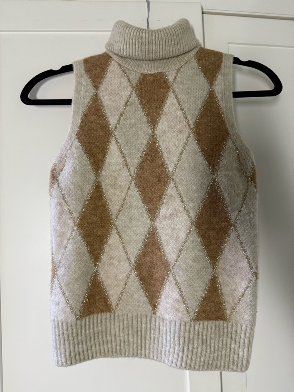 River Island Argyle Turtleneck Sweater Vest